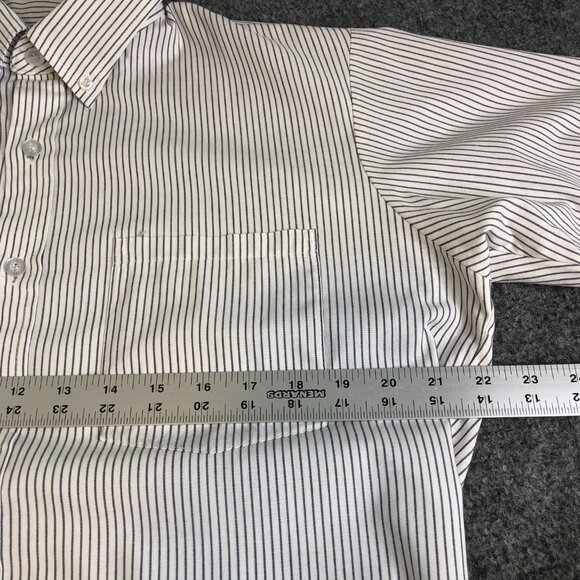 Unitog Short Mens 15 15.5 White Blue USA Hickory Stripe Uniform Worker 70s 80s - Picture 6 of 10